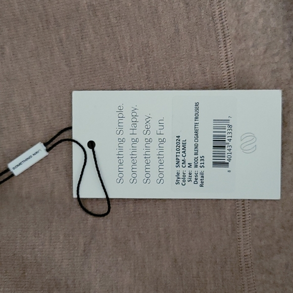 Something Navy Hakama Wool Blend Cigarette Trousers In CM-Camel NWT Size Med - Picture 16 of 16